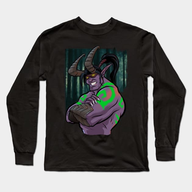 Illidan Long Sleeve T-Shirt by jpowersart